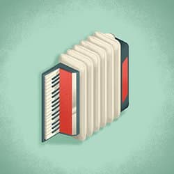 Cartoon depiction of an accordion.